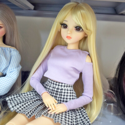 24 inch Large Girl Doll Joints Body w/ Clothes Skirt Shoes Long Blonde Wigs Toy