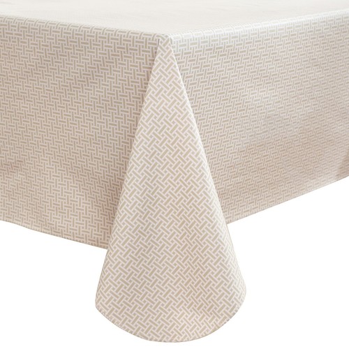 Heavy Duty Vinyl Tablecloth with Flannel Backing Waterproof Oil-Proof Plastic...