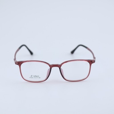 O'S OPTICAL Crystal Red Ultem Rectangle Eyeglasses Frame Unisex P5009