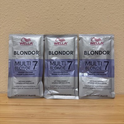 Wella Blondor Multi Blonde 7 Hair Powder Lightener 1 oz  3 Pack