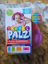 TRAVEL PALZ Child-friendly Plush Headphones - Unicorn - 2.3 Ft Retractable Cable
