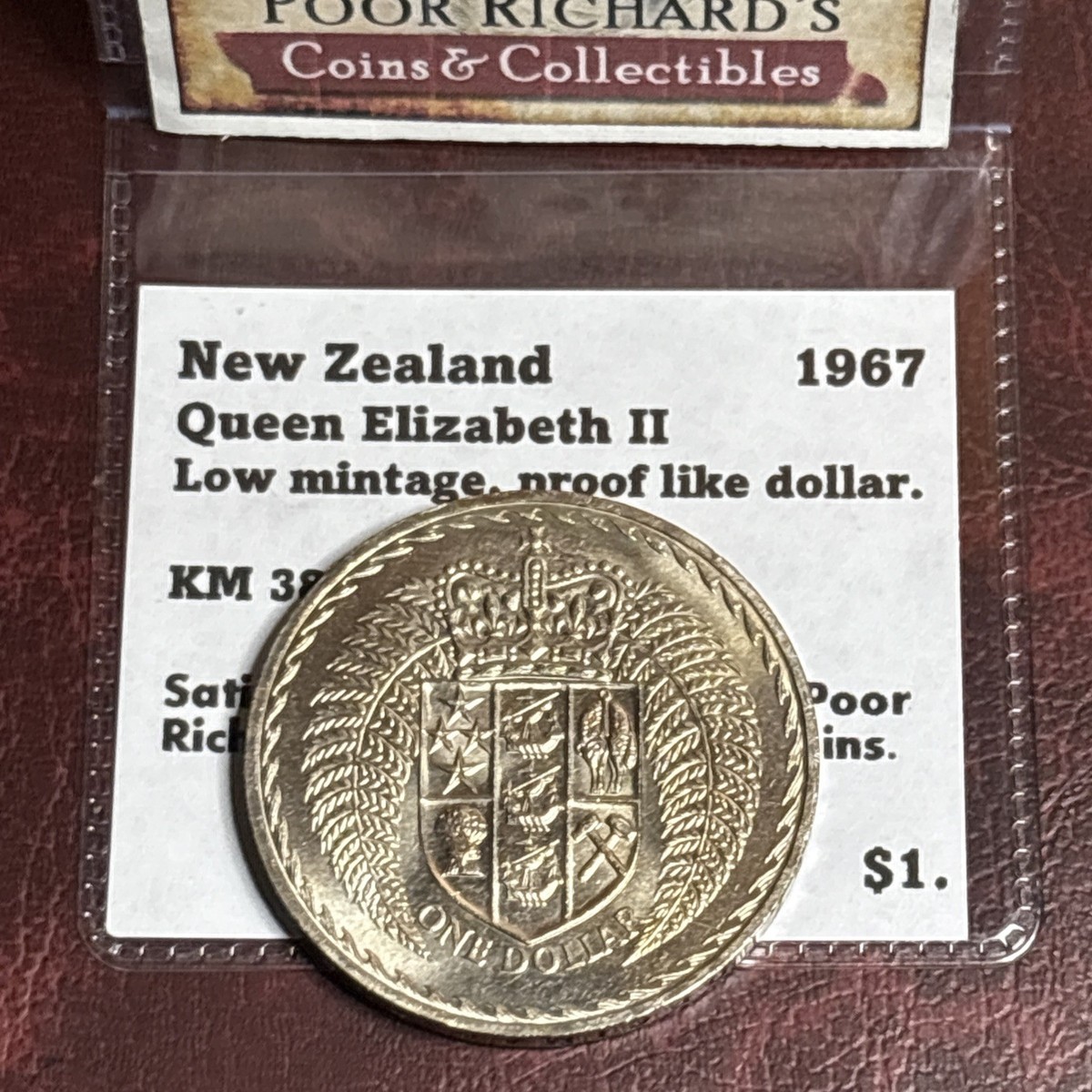 超希少種】ニュージーランド 1ドル貨幣 1967年！ 超希少種