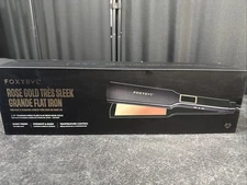 Foxybae Rose Gold Tres Sleek Grande Flat Iron 1.75 Titanium Wide Plate