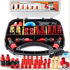 25 PCS Quick Connect Hose Fittings 1/4" NPT Air Coupler  Plug Kit,360 Degree Sw