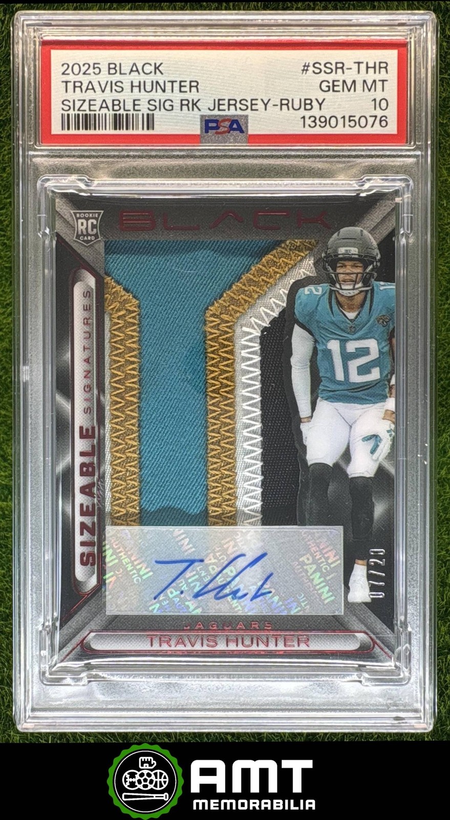 Travis Hunter Panini Black Sizeable Signatures Rookie Jersey #SSRTHR Ruby