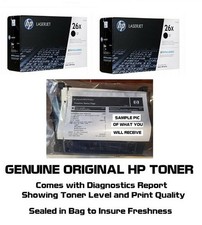 2 Half New Genuine HP 26X Toner Printer-Tested 50 Toner NO BOX SEALED BAG