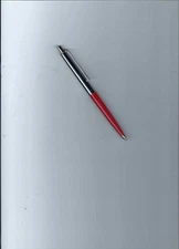 Vtg PaperMate Red & Chrome Profile Regular Grip Double Heart BallPoint Pen-No Ad