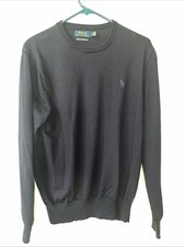 Polo Ralph Lauren Mens Large Washable Merino Wool Crewneck Sweater Navy Blue