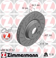 2X Bremsscheibe Sport Z Zimmermann 400.3637.52 FüR Mercedes C219 W211 X204 CLS