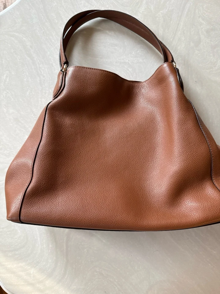 Bolso Cartera Coach Cuero Marrón Guijarro Increíble Foto 3 de 4