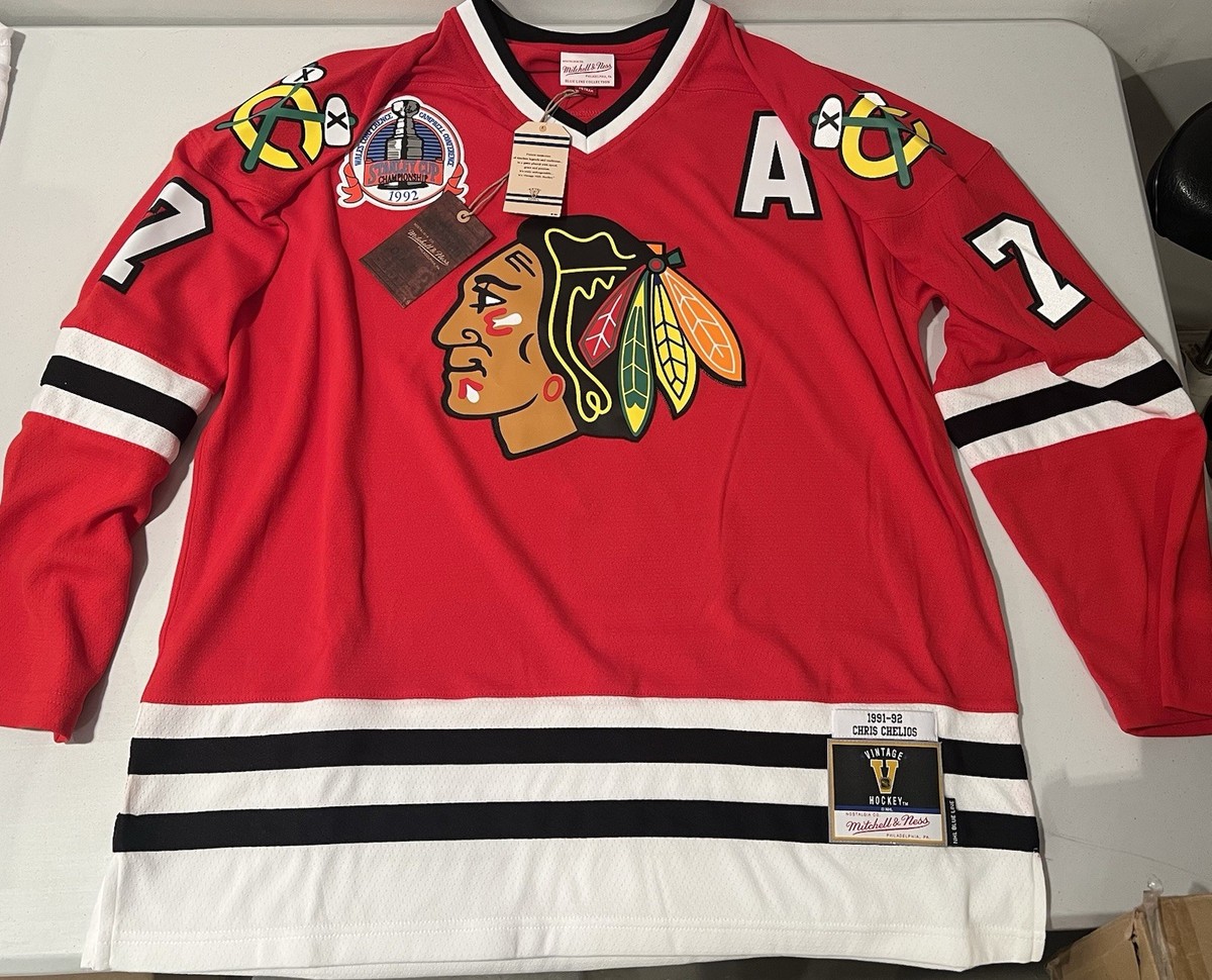 Mitchell Ness Chicago Blackhawks CHRIS CHELIOS Red Retro 91-92