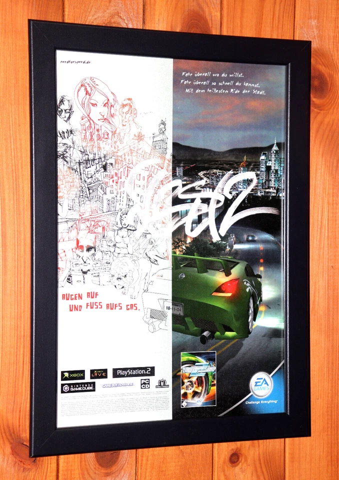 Need for Speed Underground 2 PS2 GameCube Small Werbeblatt Poster Ad Page Framed - Bild 3 von 4