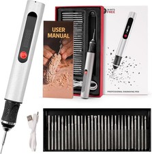 Mini Cordless Rechargeable Grinding Pen Electric Engraving Pen Kit with 30 Bits