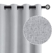 PRIVACY BLACKOUT CURTAINS LIVING ROOM DRAPES 2 Panels Blueish Grey