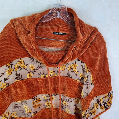 Dor Dor Couture Anthro Sweater Small Cowl Dolman Poncho Western Oversized Tunic - Picture 5 of 9