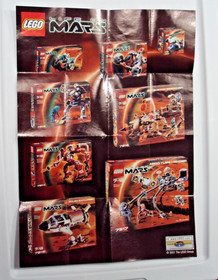 LEGO Space - Mars (7301/7309) -Rover.  Bricks, Minifig, Manual, no box. Free S/H