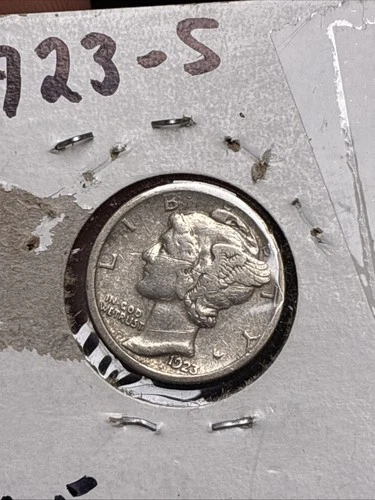 1923 S Mercury Silver Dime VF