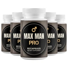 (5 Pack) Max Man Pro Advanced Male Health Supplement to Boost Energy & Endurance