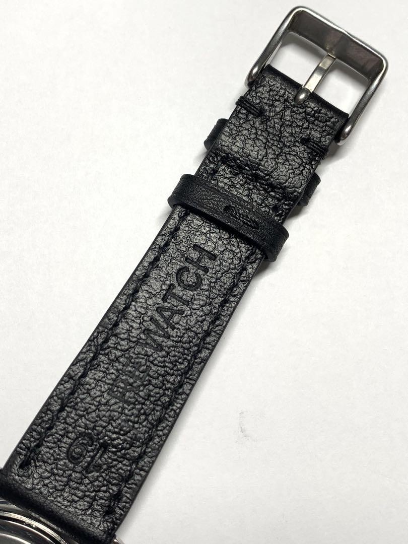 R7-2526　美品　セイコー　6119-8020 Seiko 6119-8020 Automatic Watch Silver Dial Black Leather Strap