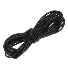 Round Leather Cord, 3mm x 5.5 Yards Full-Grain Leather String Rope, Black