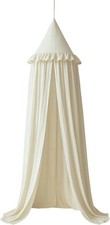 Kids Bed Canopy with Ruffles, Pastel Neutral Color for Boys  Girls, Frilled ...