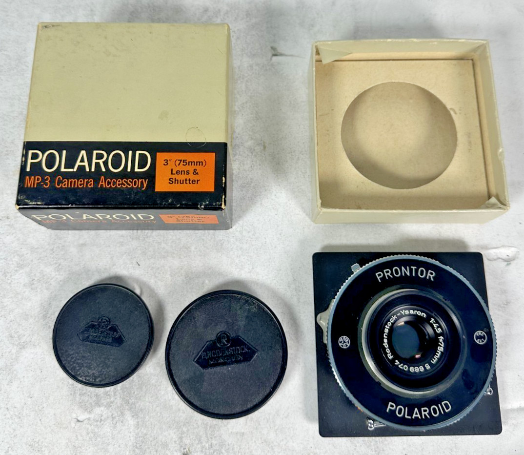 Polaroid Prontor Shutter W/ German Made Rodenstock-Ysaron 75mm Lens for MP-3