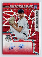 2022 Panini Mosaic #RAM-SS Spencer Strider Red Fusion Rookie Autographs