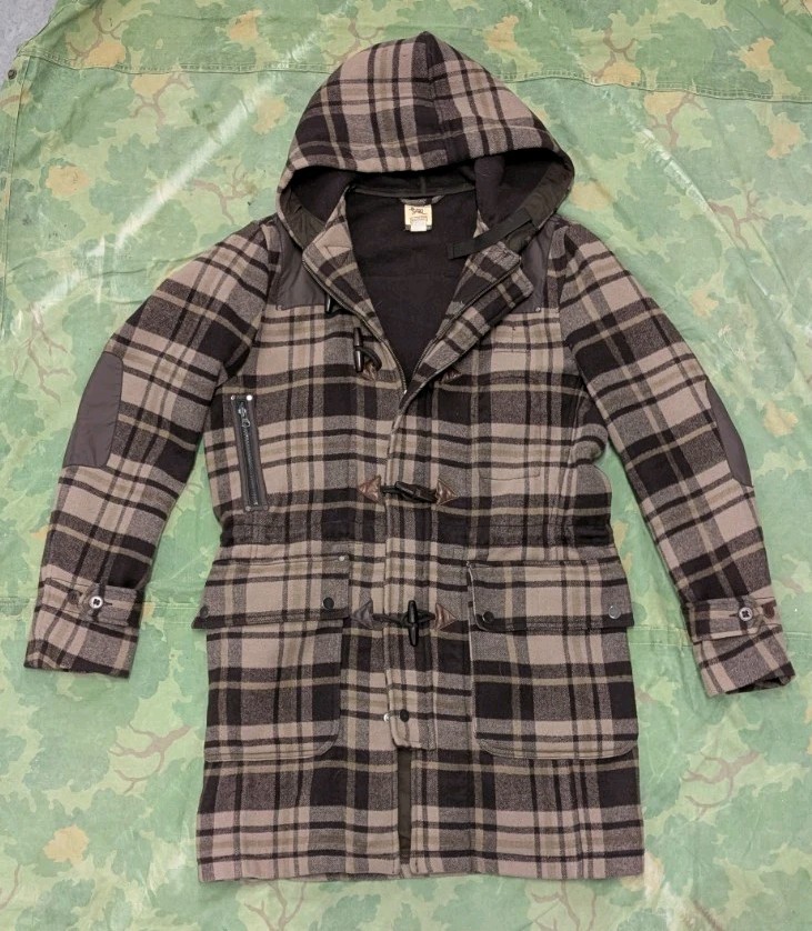 Triple Five Soul Early 2000s Plaid Wool Long Coat Sz Large