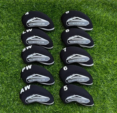 10Pcs Cobra KING SZ F9 Iron Head Cover Golf Club Covers Case Neoprene 4-9-ASPL/W