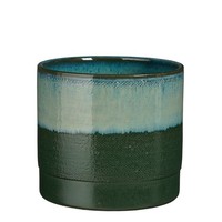 Mica Decorations Olof Blumentopf – H20 X Ø22 Cm – Terrakotta – DunkelgrüN