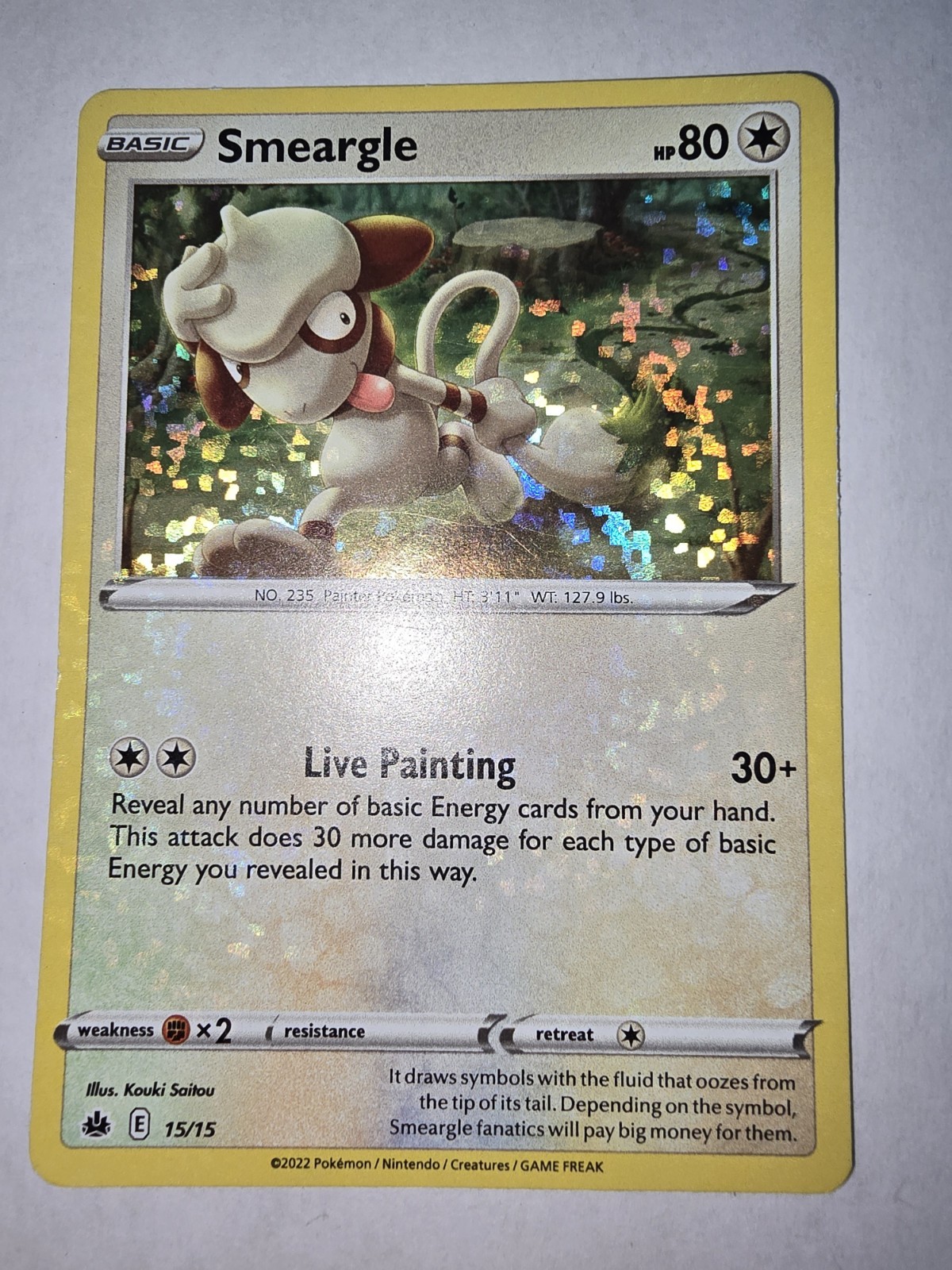 Smeargle 15/15 Holo Promo - McDonald's 2022 Match Battle - Pokemon TCG - NM