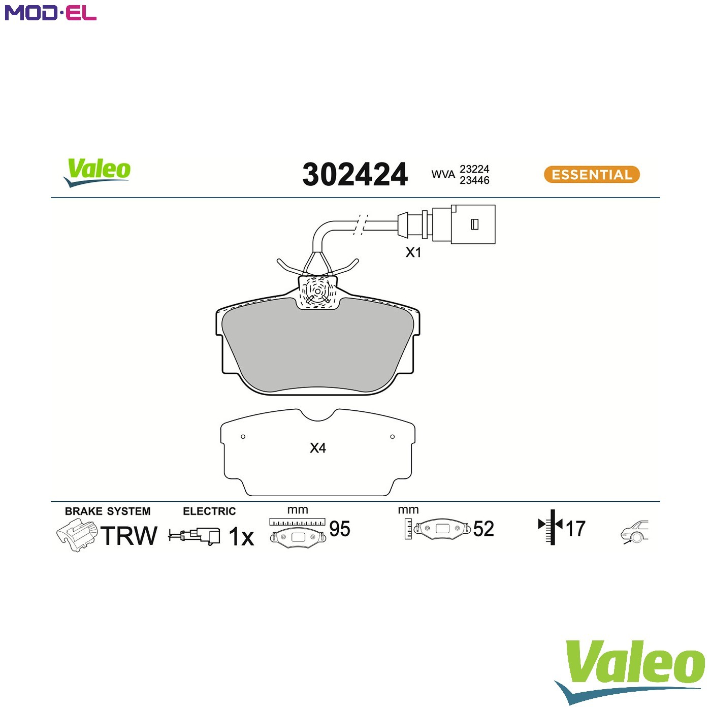 BRAKE PAD SET DISC BRAKE 302424 FOR VW TRANSPORTER/T4/Van/Platform/Chassis/Bus
