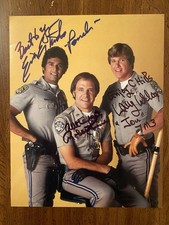CHIPS Cast Signed Autographed Photo w/ COA Erik Estrada Larry Wilcox Robert Pine