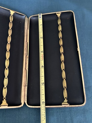 Portasigarette vintage giapponese Fuji Mountain damascato oro 24k intarsiato 6"x3" - Foto 6 di 17