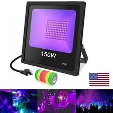 150W LED UV Black Light for Glow Party Stage DJ Club Floodlight IP66 Free Tapes