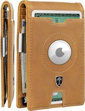 AirTag Mens Wallet with Money Clip Card Holder RFID Blocking Bifold