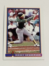 1991 Bowman Baseball #213 - Rickey Henderson - Oakland Athletics