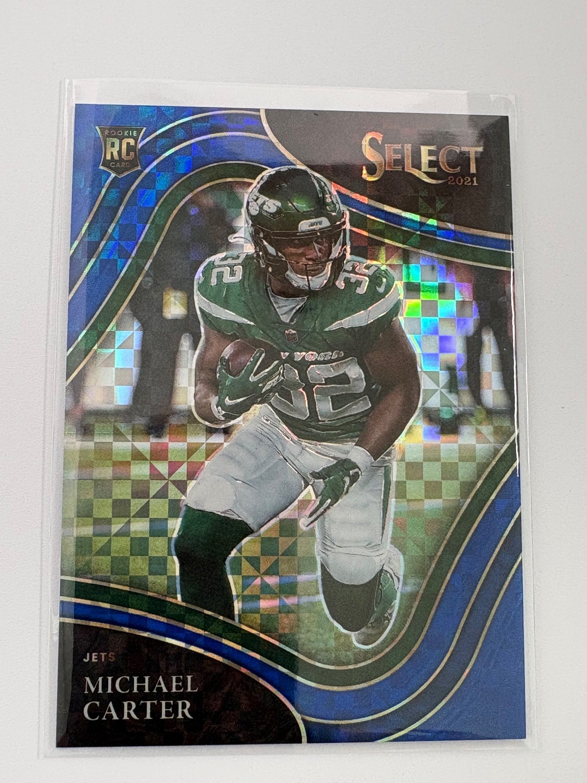 2021 Panini Select Michael Carter Rookie Blue Prizm Field Level /49 Jets