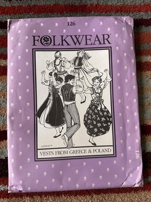   Folkwear #126   Vests from Greece & Poland Sewing Pattern UNCUT