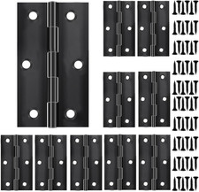 10 PCS Door Hinges 3 Inch (75Mm) Matt Black Door Hinges for Small Wood Doors Hin