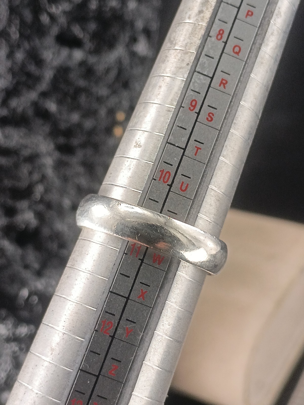 Mens Heavy Textured Sterling Silver Plain band Ring size V 6g image 8