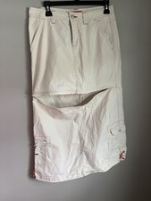 VTG Y2K Unionbay Convertible Zip-Off Cargo Skirt Mini Khaki Sz 9 Gorpcore Indie
