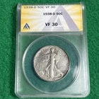 1938-D Walking Liberty Half Dollar - ANACS VF 30 - Authenticated Key Date 👀!!