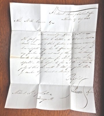 1848 Aberdeen To Dingwall Scotland Banking Letter Folded Postal Cover Manuscript