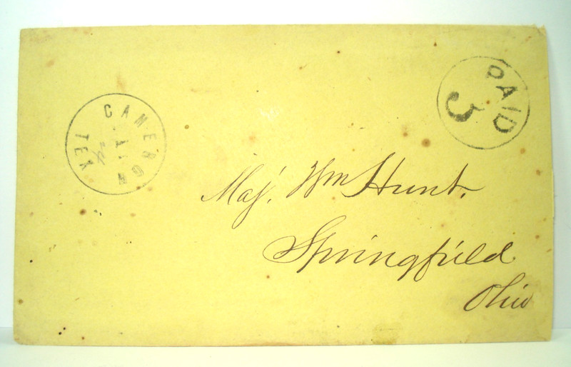Civil War CSA CAMERON TEX  24 MAY (1861) Cover ALTERED PAID 3 NORTHBOUND MAIL
