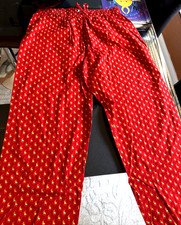 VTG Polo Ralph Lauren All Over Pony Print Pajama Lounge Pants, XL, Red xdb3