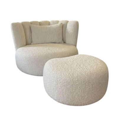 KFF Sessel Gaia Divano Stoff JAB Collection Fluffy Creme 5-Stern Gestell