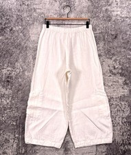 Bryn Walker Pants XS Womens White Linen Wide Leg Crop Langenlook Cargo