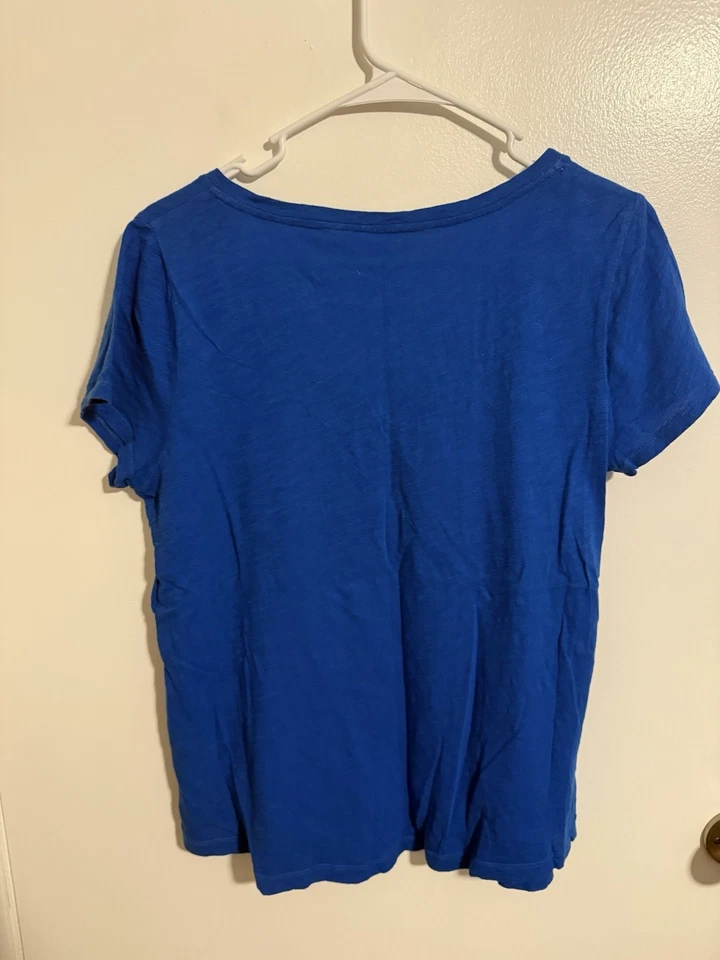 Camisa de mujer Boden manga corta cuello redondo azul talla 10 Foto 2 de 4