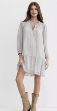 Loft Paisley Smocked Tie Neck Mini Dress Size Small NWT